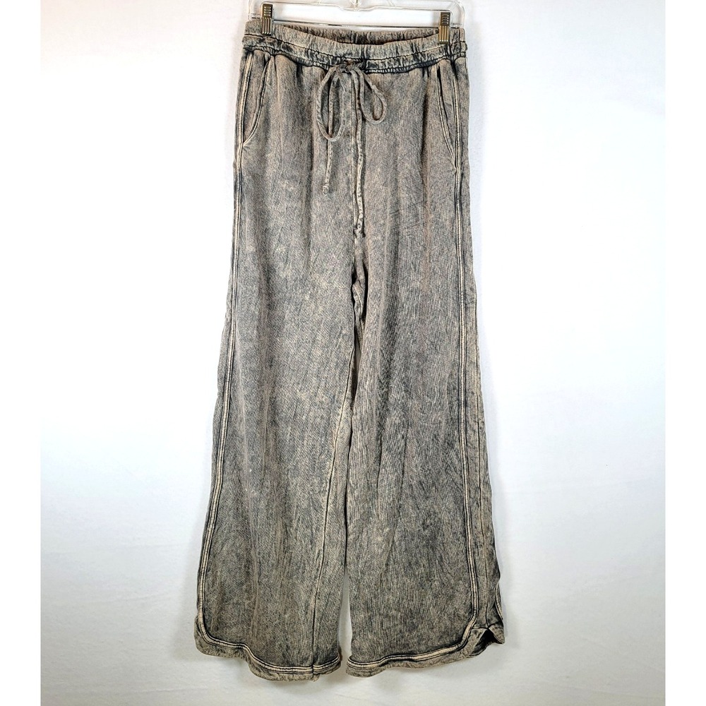 Three Birds Nest Womens Oversized Mineral Acid Wash Sweatpants Size Large Gray